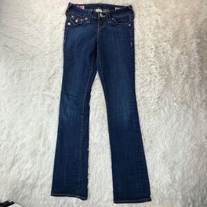 True Religion World Tour Becky Bootcut Jeans Womens Size 25 Dark Wash Denim